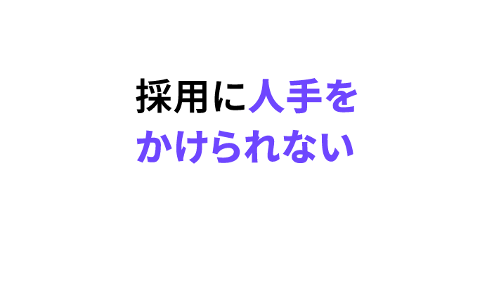 採用に人手をかけられない